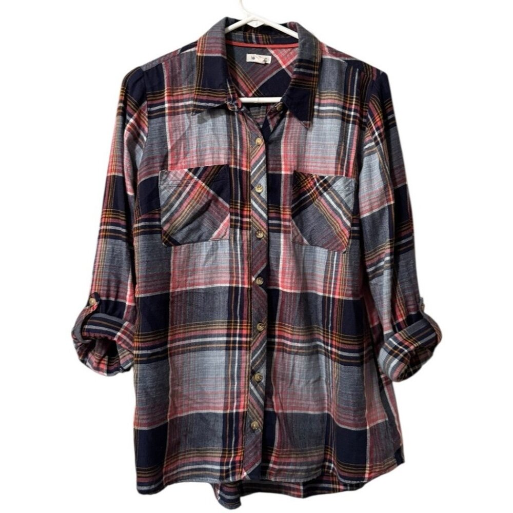 Westport Women Size Medium Flannel Style Shirt Button Down‎ Cotton Fall Teacher